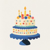 Papercut cute birthday cake illustration celebration decorative.