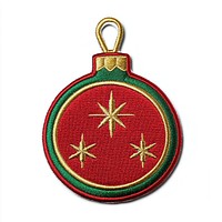 Christmas patch ornament green red.