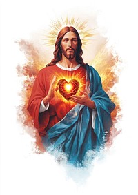 Sacred Heart of Jesus religious christian painting.