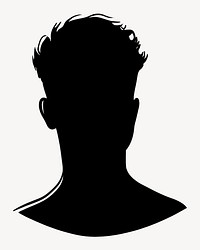 Teenager people avatar silhouette black white vector