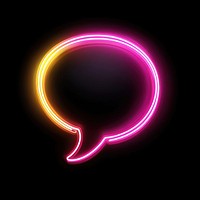 Speech bubble icon neon background effect.