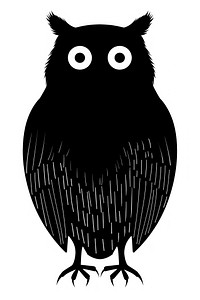 Owl silhouette simple black white.