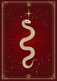 Zodiac sign snake background design text.