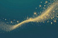 Curved golden glitter with sparkles background particles abstract.