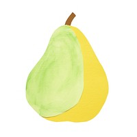 Green pear illustration colorful fruit.