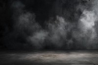 Black concrete floor smoke background backdrop.