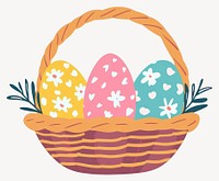 Basket eggs illustration colorful vector