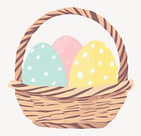 Basket eggs illustration colorful vector