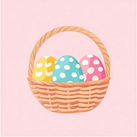 Basket eggs colorful easter.