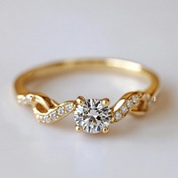 Wedding ring diamond gold accessories.