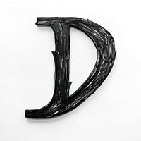 Blackletter Scripts letter D black white background monochrome.