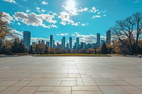 City skyline park architecture cityscape.