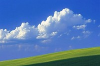 Green hill blue sky landscape outdoors scenery.