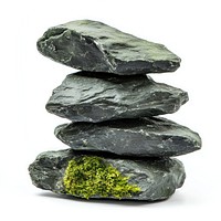 Stacked Basalt Rocks with moss rock natural symbol.