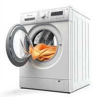 Washing machine appliance white open.