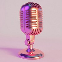 Retro microphone icon metallic style broadcasting.