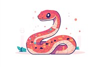 Chinese zodiac snake illustration colorful cartoon.