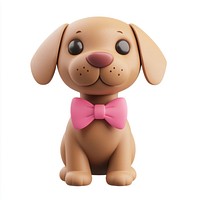 3d coquette brown dog tie illustration animal.