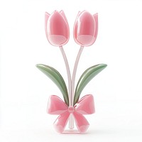 3d coquette tulips illustration flower pink.