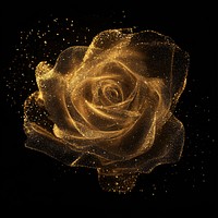 Rose shape sparkle light glitter background flower gold.