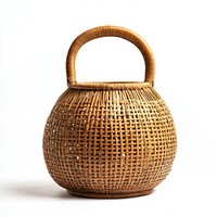 A rattan basket with a handle round accessories handcrafted.