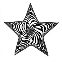 Star flat line illusion psychedelic zebra black.