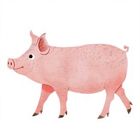 Cute pig illustration whimsical animal wildlife.