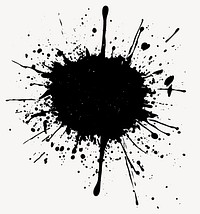 Grunge brush splatter stain black vector