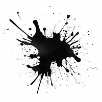 Individual black ink splashe abstract artistic stain.