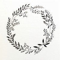 Botanical art illustration wreath.