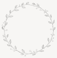 Botanical illustration circle frame vector