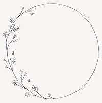 Botanical illustration minimal circle vector