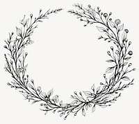 Botanical illustration sketch wreath vector