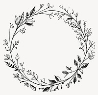 Botanical art illustration wreath vector