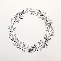 Botanical art illustration wreath.