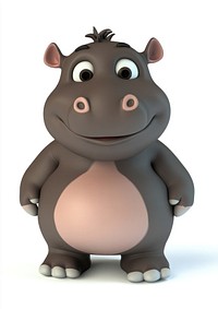 Baby cute chubby hippo illustration character cartoon.