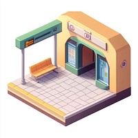 Subway or metro station transportation architecture isometric.