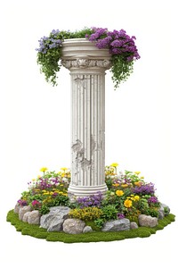 Flower pillar column garden.