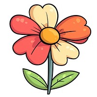 Playful and vibrant flat vector flower illustration cartoon.