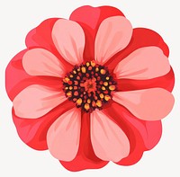 Flower illustration petals red vector