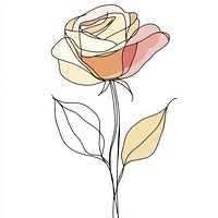 Rose flower drawing line art.