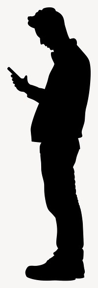 Man use phone silhouette person communication illustration vector