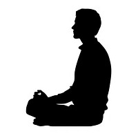 Man sit silhouette mindfulness meditation meditative.