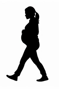 Woman walk silhouette walking simple black.