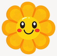 Cute smile flower illustration yellow face vector