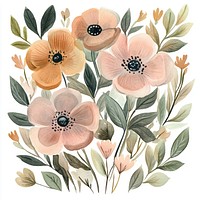 Flowers illustration watercolor art.