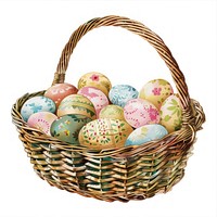 A basket easter eggs accessories traditional celebration.