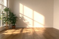 Empty room interior floor plant wood.