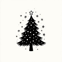 Christmas tree illustration minimalist design.