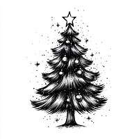 Christmas tree illustration design black.